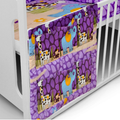 Cot Tidy Organiser Bed Nursery Hanging Storage 6 Pockets Monkey Violet