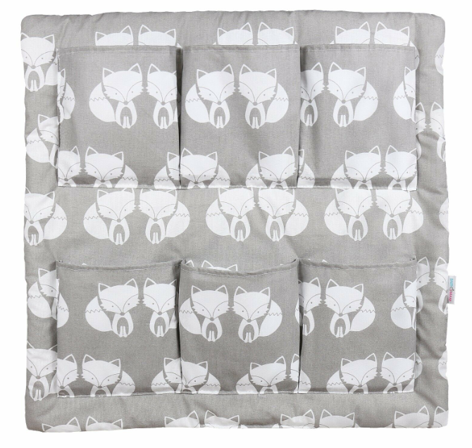 Cot Tidy Organiser Bed Nursery Hanging Storage 6 Pockets Fox Grey
