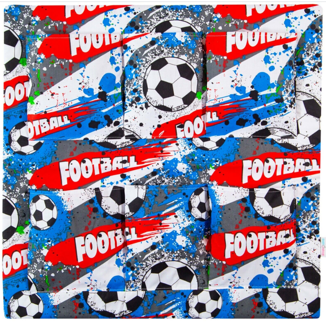 Football - Cot Tidy Organiser Bed Nursery Hanging Storage 6 Pockets
