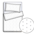 Baby Bedding Set 120X90 Pillowcase Duvet Cover 2Pc Fit Cot Grey Stars On White