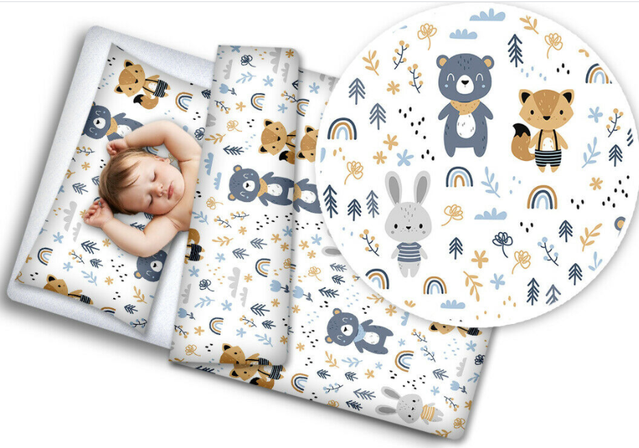 Baby 2Pc Bedding Set Pillow Case + Duvet Cover 135X100cm Forest Friends - MyHappy Baby
