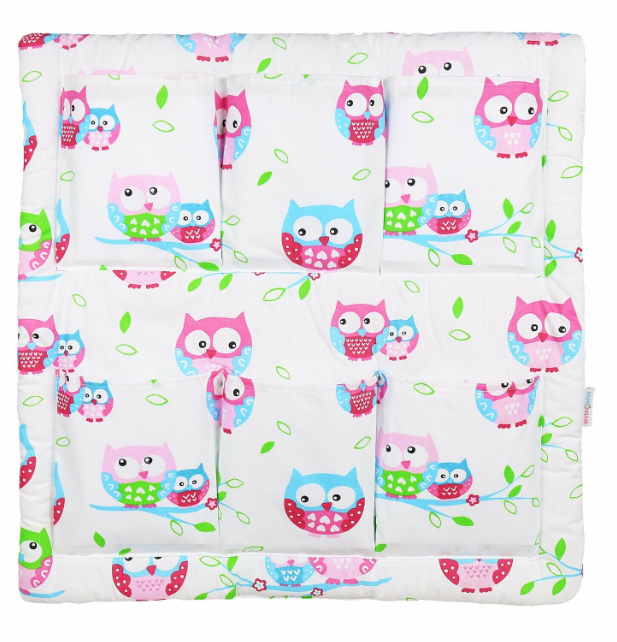 Cot Tidy Organiser Bed Nursery Hanging Storage 6 Pockets Owls White