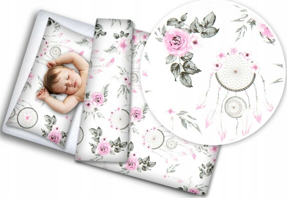 Baby Bedding Set 120X90 Pillowcase Duvet Cover 2Pc Fit Cot Dream Catcher White - MyHappy Baby
