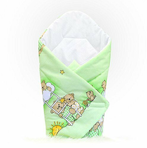 Baby Swaddle Wrap Newborn Bedding Blanket 100% Cotton Sleeping Bag Ladder Green - MyHappy Baby