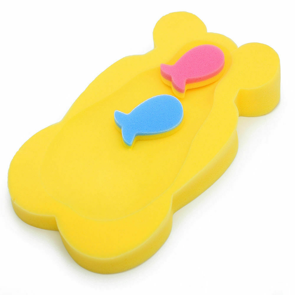Baby Bath Sponge Support Comfort Soft Safe Foam Mat Toddler +Two Sponge Yellow - MyHappy Baby