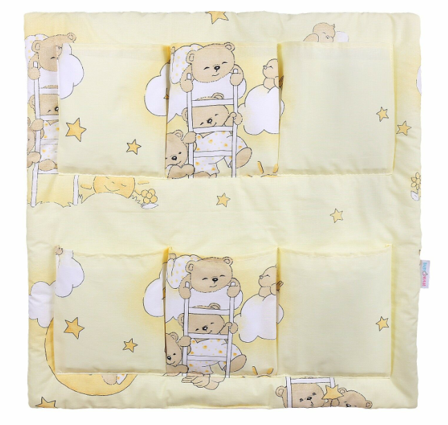 Cot Tidy Organiser Bed Nursery Hanging Storage 6 Pockets Ladder Cream