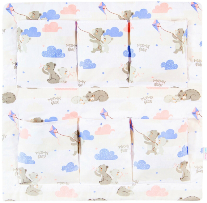 Cot Tidy - Mama Bear- Organiser Bed Nursery Hanging Storage 6 Pockets