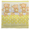 Cot Tidy Organiser Bed Nursery Hanging Storage 6 Pocket Cotton Bear Bunny Yellow