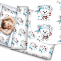 Baby bedding set 2pc 100% cotton pillowcase duvet cover 70x80cm fit crib - Teddy Pirate