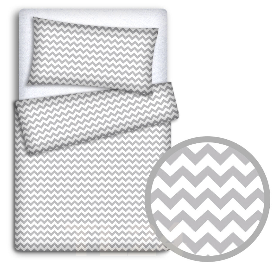 Baby Bedding Fit Crib Set 70X80cm Pillowcase Duvet Cover 2Pc Zig Zag