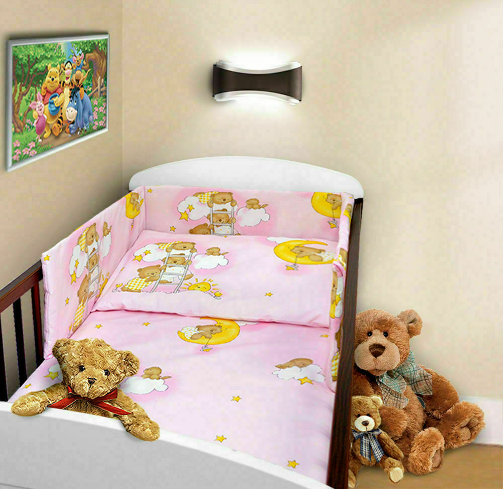 Baby Bedding Set 120X90 Pillowcase Duvet Cover 2Pc Fit Cot 120X60 Ladder Pink - MyHappy Baby