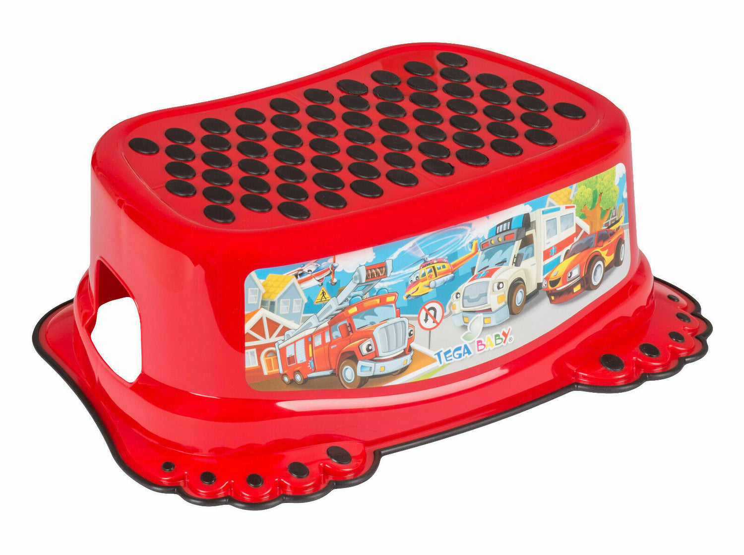 Baby Kids Step Stool Safe Non-Slip Toddlers Potty Training Bathroom Cars Red