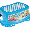 Baby Kids Step Stool Safe Non-Slip Toddlers Potty Training Bathroom Cars Blue