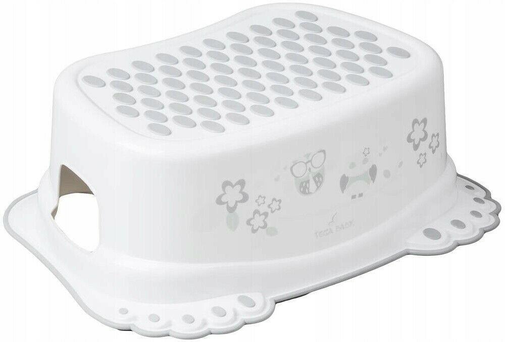 Baby Kids Step Stool Safe Non-Slip Toddlers Potty Training Bathroom Owls White