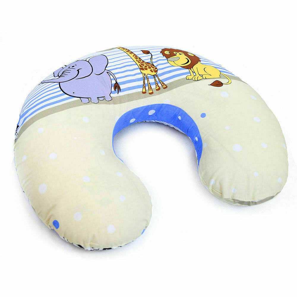 Cover Feeding Pillow Nursing Maternity Baby Breastfeeding Cotton Safari Blue - MyHappy Baby
