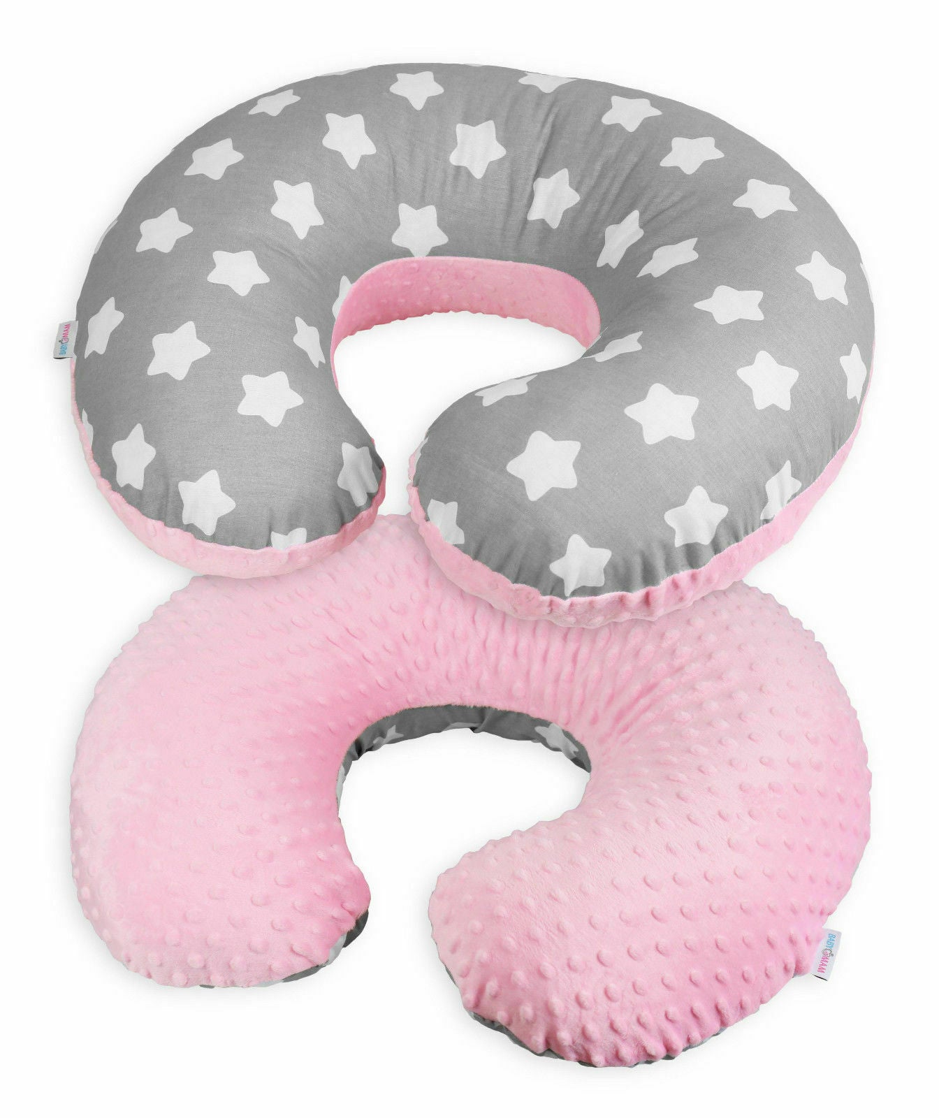 Baby Feeding Pregnancy Pillow Cover Newborn Nursing Dimple Pink /Big White Stars