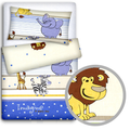 Baby Bedding Set 120X90cm Pillow Duvet 4Pc Fit Cot Safari Blue