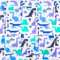 NURSERY HANGING STORAGE 6 POCKETS COT TIDY ORGANISER Dino Blue