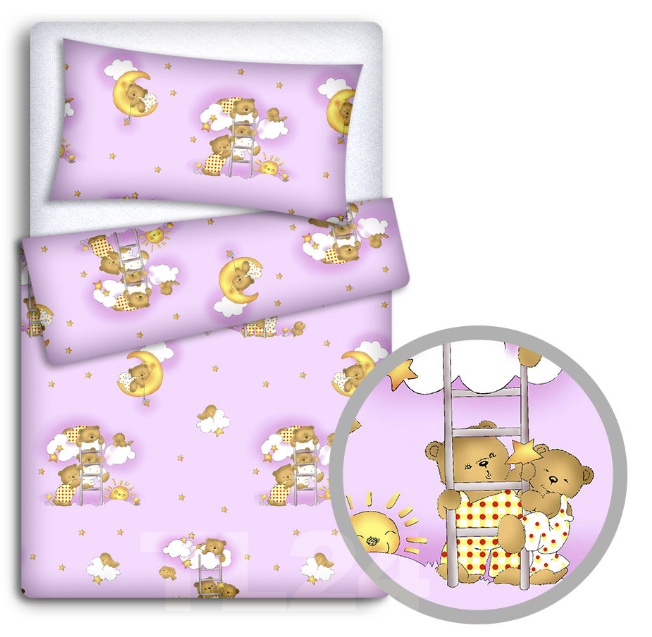 Baby Bedding Fit Crib Set 70X80cm Pillowcase Duvet Cover 2Pc Ladder Pink - MyHappy Baby