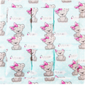 Cot Tidy Organiser Bed Nursery -Teddy Girl Mint- Storage 6 Pockets
