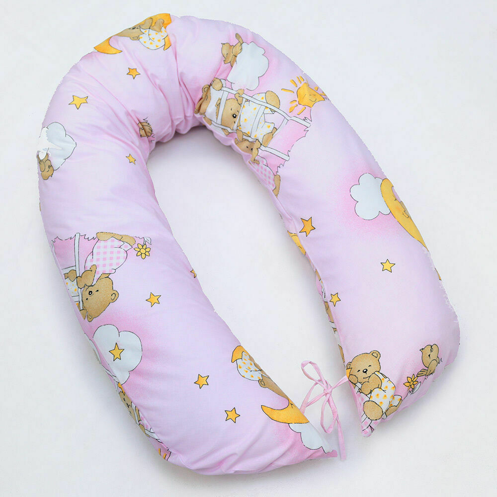 Large Breast Feeding Pillow Cotton Baby Nursing Maternity Pregnancy Ladder Pink - MyHappy Baby