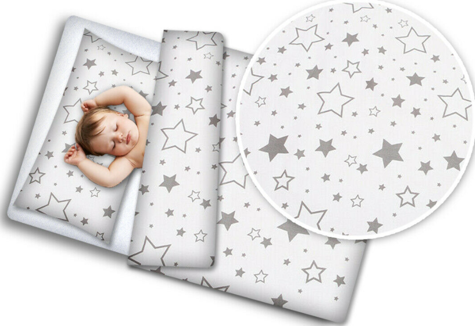 Baby 4Pc Bedding Set With Pillow And Duvet Nursery 120x90cm Milky Way