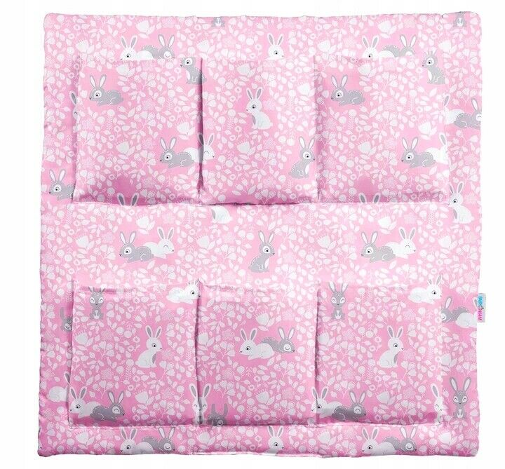 Cot Tidy Organiser Bed Nursery Hanging Storage 6 Pockets Bunny Pink