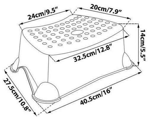 Baby Kids Step Stool Safe Non-Slip Toddlers Potty Training Princess White