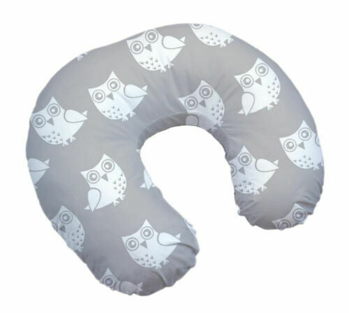 Cover Feeding Pillow Nursing Maternity Baby Breastfeeding Cotton Owls Grey - MyHappy Baby