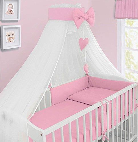 Baby Bedding Set Cotton Nursery 14pc to Fit Cot 120x60cm Pink - MyHappy Baby