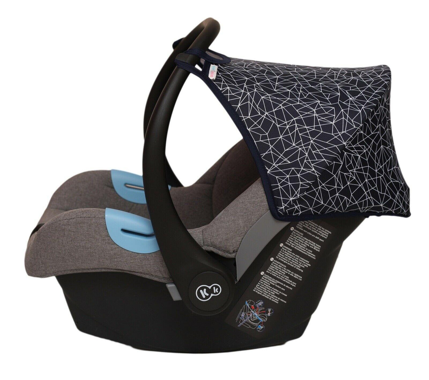 Car Seat Hood Replacement Universal Baby Cover Wind Sun Canopy Shade Waterproof - Shards Navy
