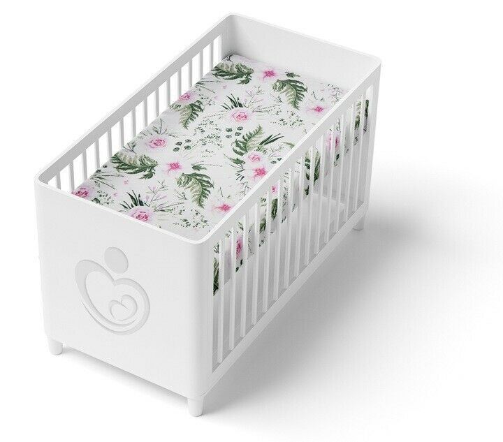 Baby Fitted Junior Bed Sheet Printed 100% Cotton Mattress 160X70cm Garden Flowers
