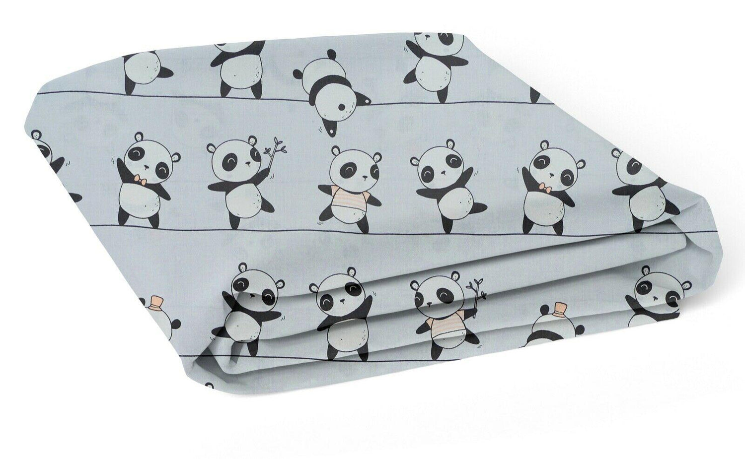 Baby Fitted Cot Bed Sheet Printed 100% Cotton Mattress 140X70cm Little Panda
