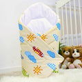 Baby Swaddle Wrap Newborn Bedding Blanket 100% Cotton Sleeping Bag Planes Ecru