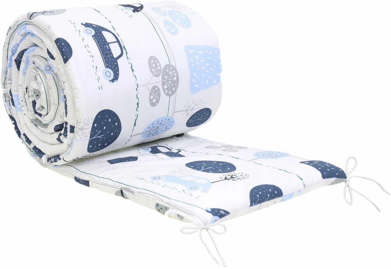 Baby Bedding Set 5pc Nursery Cotton Pillow Duvet Bumper 70x80cm Retro Cars
