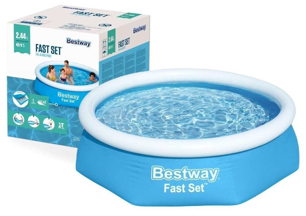 Bestway Swimming Pool Garden Round 244x61cm 57448 Fast Set Inflatable