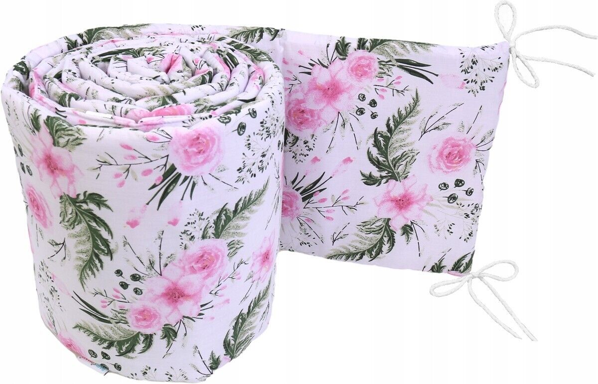 3PC Baby Bedding Set Pillow Duvet Bumper 120x90cm Garden Flowers