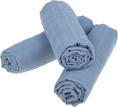Baby Muslin Cloth Nappies Diaper Cotton 12-PACK 70x70cm Plain Blue