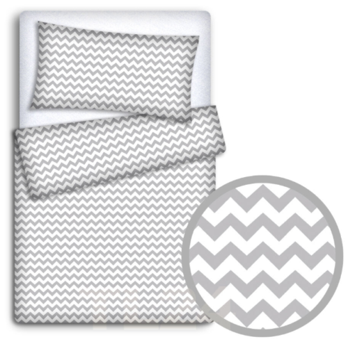 Bedding Set 4Pc Fit Kids Junior Bed 150X120 Zig Zag