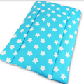 Baby 100% cotton changing mat child toddler Big white stars on turquoise
