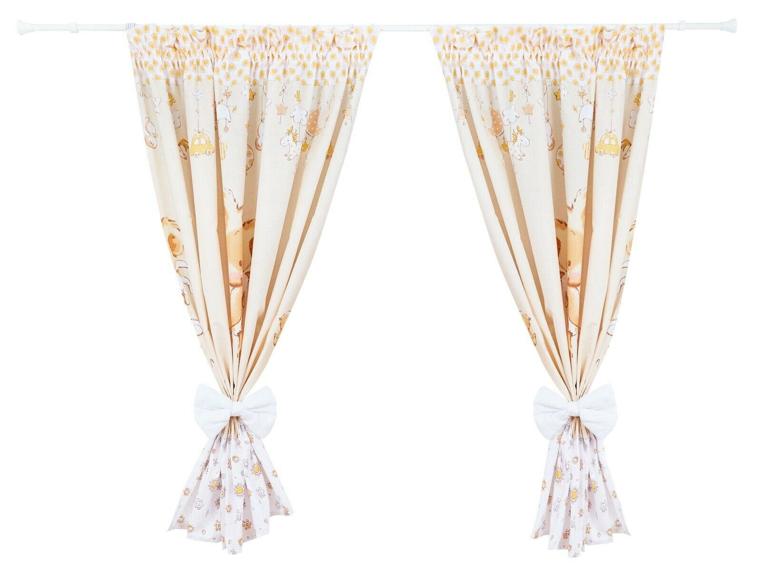 Nursery Curtains for Babies & Toddler's Bedroom Big teddy cream