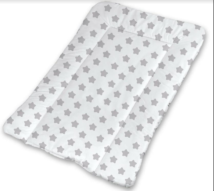 Baby 100% cotton changing mat child toddler Big grey stars on white