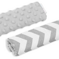Dimple Belt Cover Car Seat Pram Pad Shoulder Soft Strap 2 Piece Grey/Zig Zag