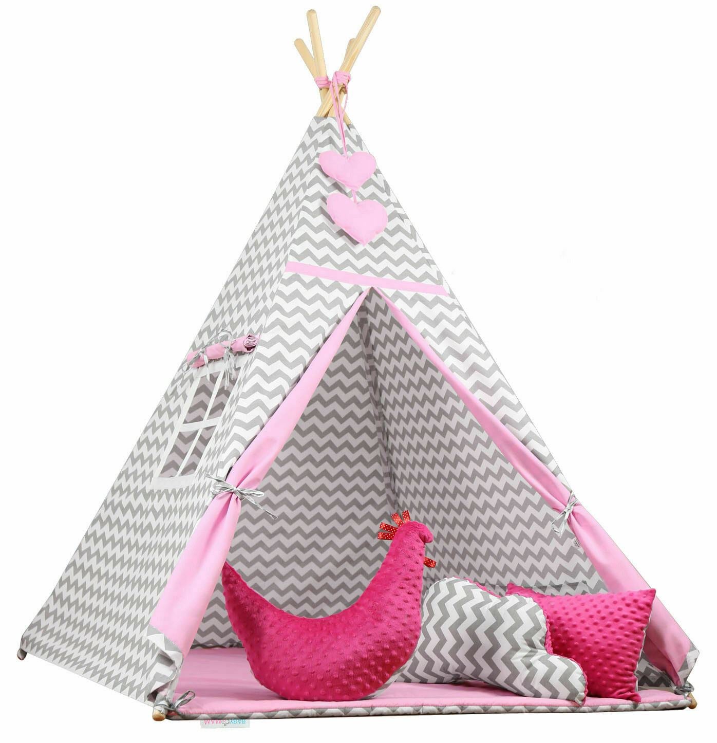 Teepee Wigwam Indoor Outdoor Kids Playhouse Tent With Three Cushions Dream Maze