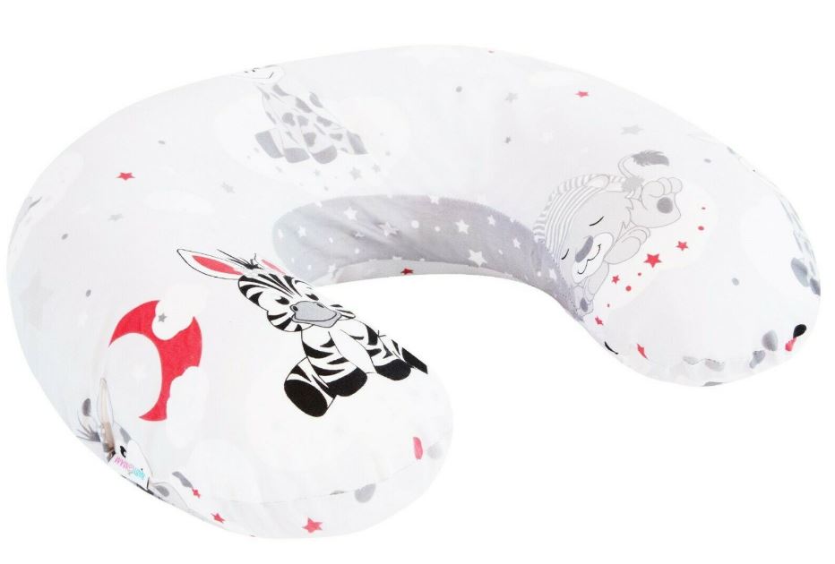 Baby feeding pillow + removable cover cotton newborn maternity Sweet Animals Grey