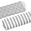 Dimple Belt Cover Car Seat Pram Pad Shoulder Soft Strap 2 Piece Grey/Grey Stripes
