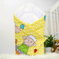 Baby Swaddle Wrap Newborn Bedding Blanket 100% Cotton Sleeping Bag Fox In Sheep Yellow