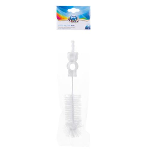Bottle Brush 2 In 1 Canpol Baby Feeding Bottle Teat Spout Nozzle Cleaner White