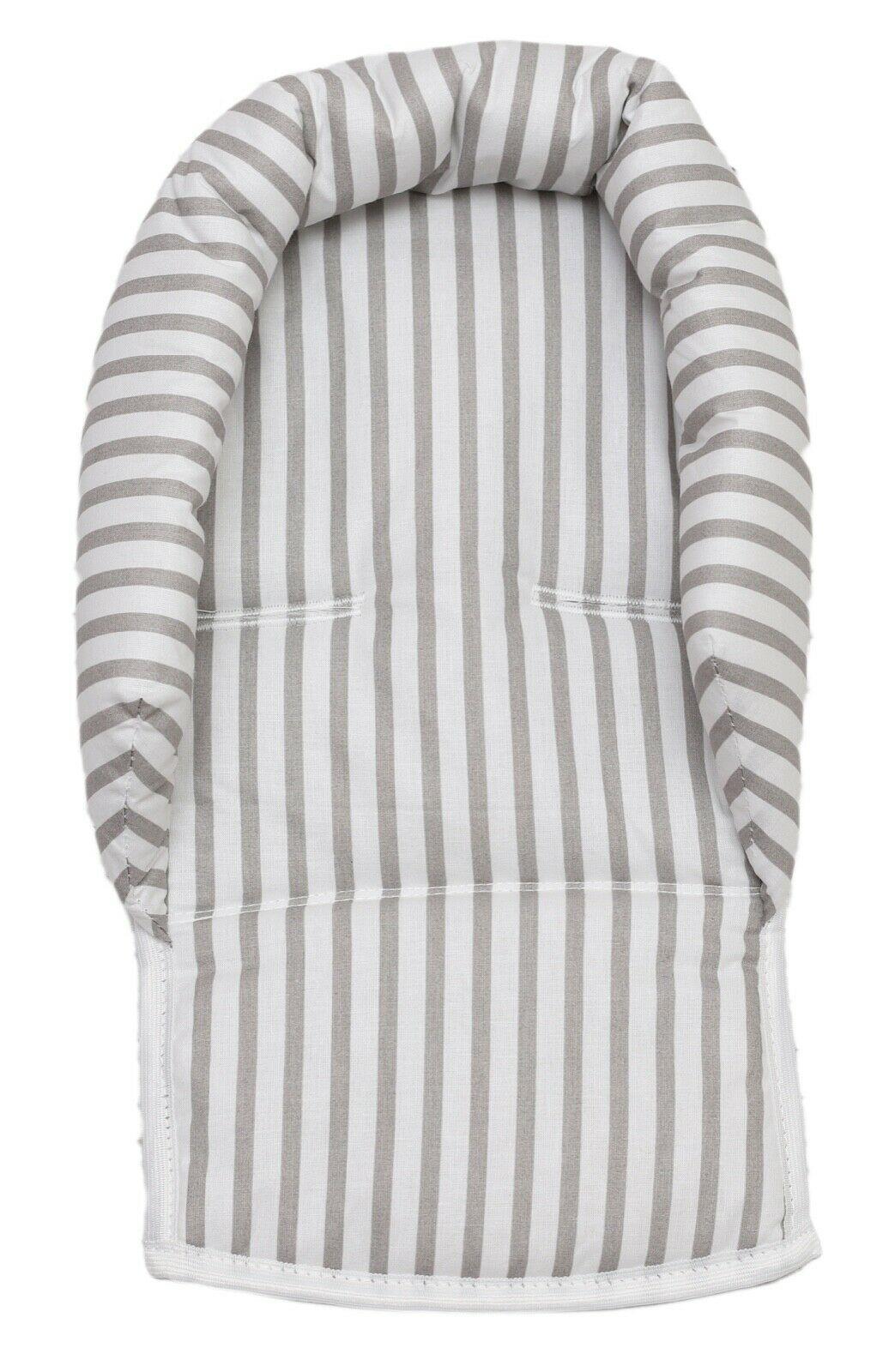 Baby Head Car Seat Rest Cushion Toddler Child Support Pillow Grey Stripes