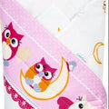 Baby Swaddle Wrap Newborn Bedding Blanket 100% Cotton Sleeping Bag Owls Moon Pink